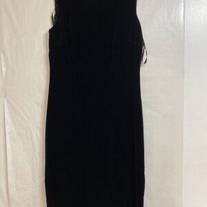 Liz Claiborne Black Suede‎ Women's Sleeveless A-Line Dress Sz 4